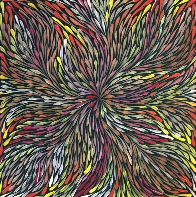 Wild Flowers by Sacha Long Petyarre, 30cm x 30cm. Aboriginal Painting. #AboriginalArt #UtopiaLane