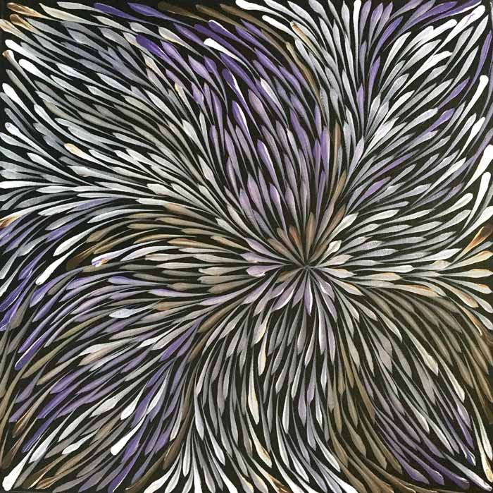 Wild Flowers by Sacha Long Petyarre (SOLD), 30cm x 30cm. Aboriginal Painting. #AboriginalArt #UtopiaLane