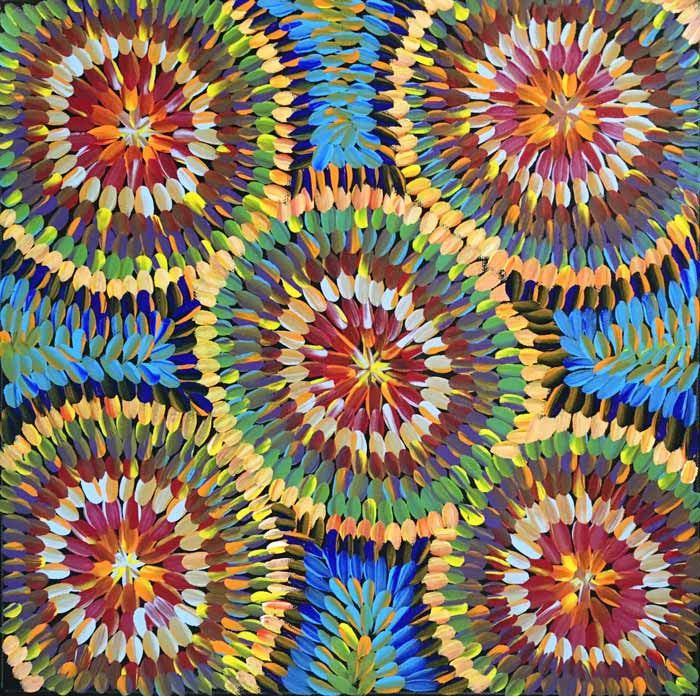 Ngkwerlp (Wild Tobacco) by Violet Payne (SOLD), 30cm x 30cm. Aboriginal Painting. #AboriginalArt #UtopiaLane