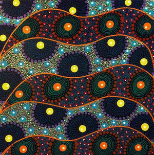 Alpar Seed Story by Karen Bird Ngale by Karen Bird Ngale, 30cm x 30cm. Australian Aboriginal Art.