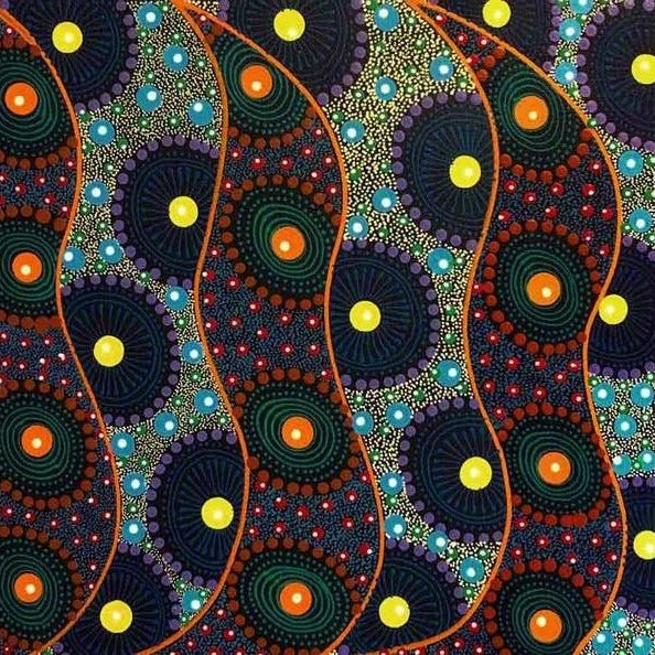 Alpar Seed Story by Karen Bird Ngale by Karen Bird Ngale, 30cm x 30cm. Australian Aboriginal Art.