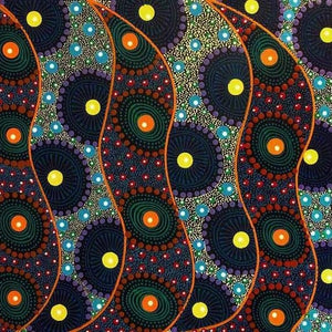 Alpar Seed Story by Karen Bird Ngale by Karen Bird Ngale, 30cm x 30cm. Australian Aboriginal Art.