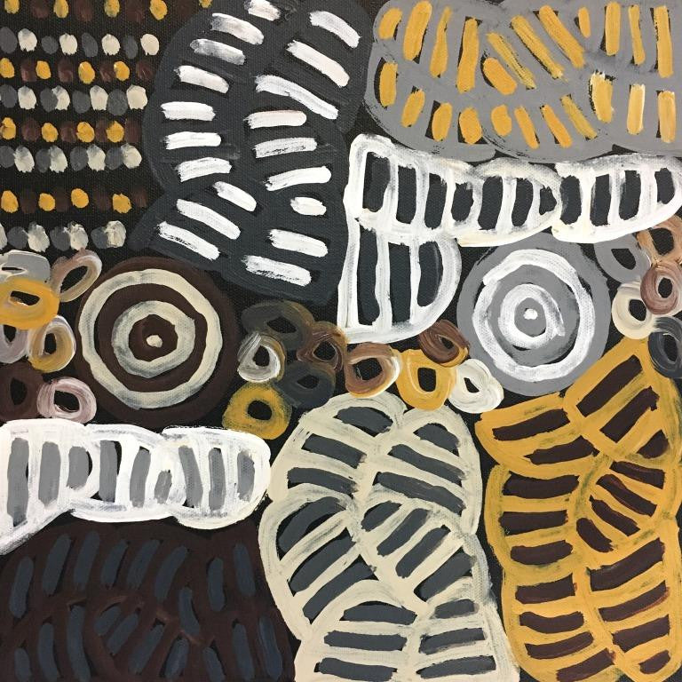 My Mother's Country by Betty Mbitjana (SOLD), 30cm x 30cm. Aboriginal Painting. #AboriginalArt #UtopiaLane