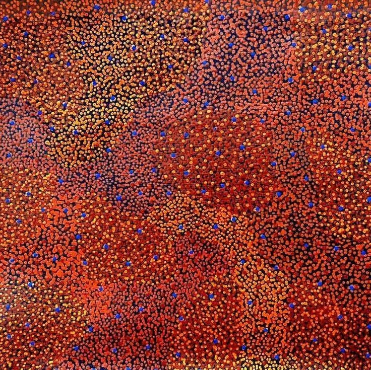 Bush Plum Dreaming by Josie (Josepha) Petrick, 30cm x 30cm. Aboriginal Painting. #AboriginalArt #UtopiaLane