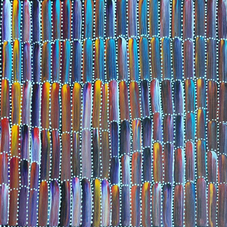 Anaty (Desert Yam) by Jeannie Mills Pwerle (SOLD), 30cm x 30cm. Aboriginal Painting. #AboriginalArt #UtopiaLane