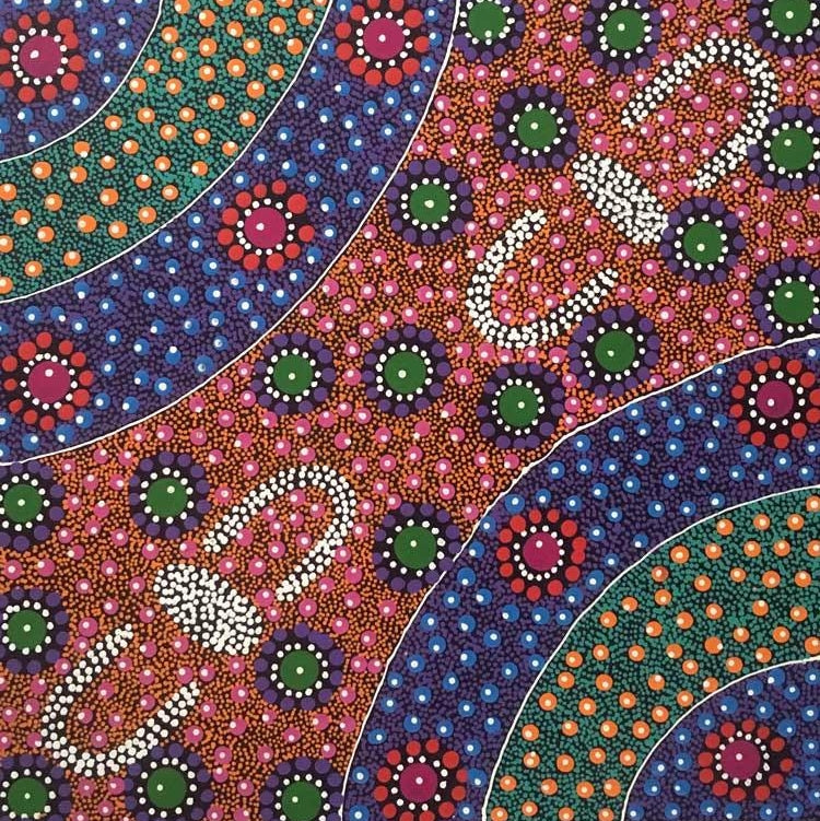 Alpar Seed Story by Maggie Bird (SOLD), 30cm x 30cm. Aboriginal Painting. #AboriginalArt #UtopiaLane