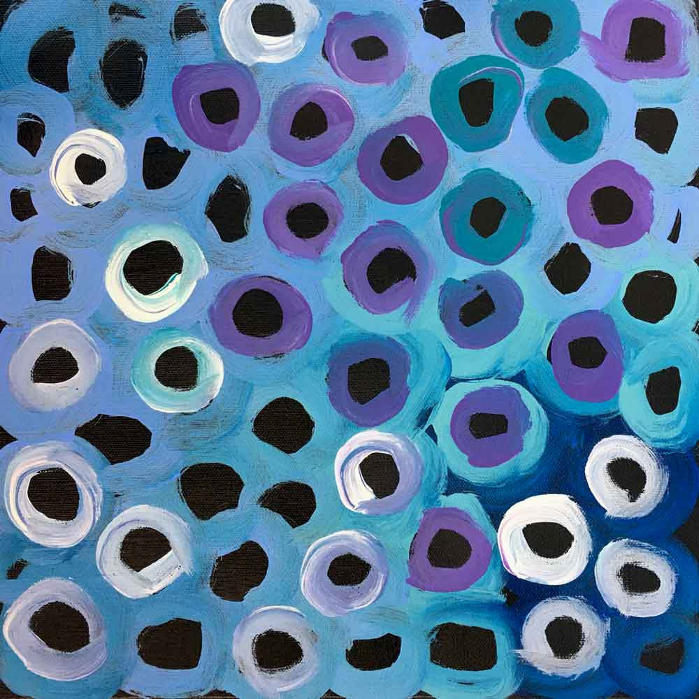 Soakage by Lena Pwerle (SOLD), 30cm x 30cm. Aboriginal Painting. #AboriginalArt #UtopiaLane