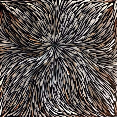 Wild Flowers by Sacha Long Petyarre (SOLD), 30cm x 30cm. Aboriginal Painting. #AboriginalArt #UtopiaLane