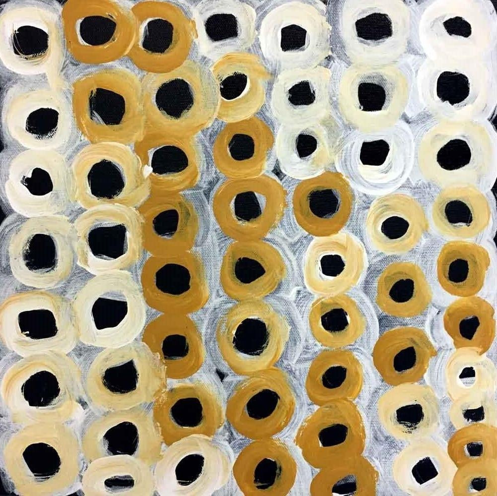 Soakage by Lena Pwerle (SOLD), 30cm x 30cm. Aboriginal Painting. #AboriginalArt #UtopiaLane
