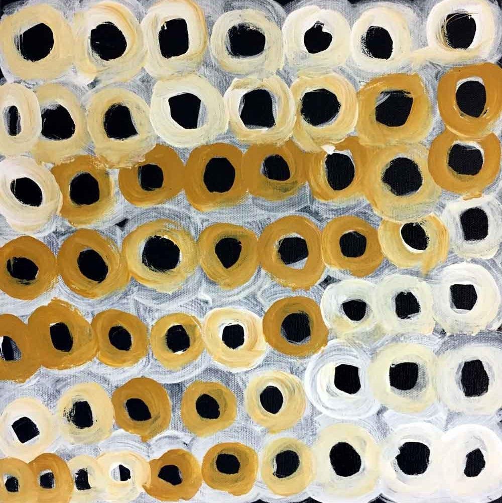 Soakage by Lena Pwerle (SOLD), 30cm x 30cm. Aboriginal Painting. #AboriginalArt #UtopiaLane