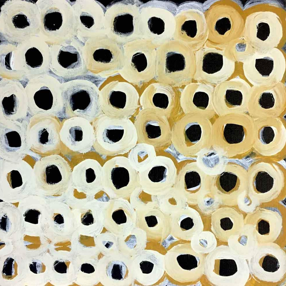 SP0179 Soakage by Lena Pwerle (SOLD), 30cm x 30cm. Aboriginal Painting. #AboriginalArt #UtopiaLane