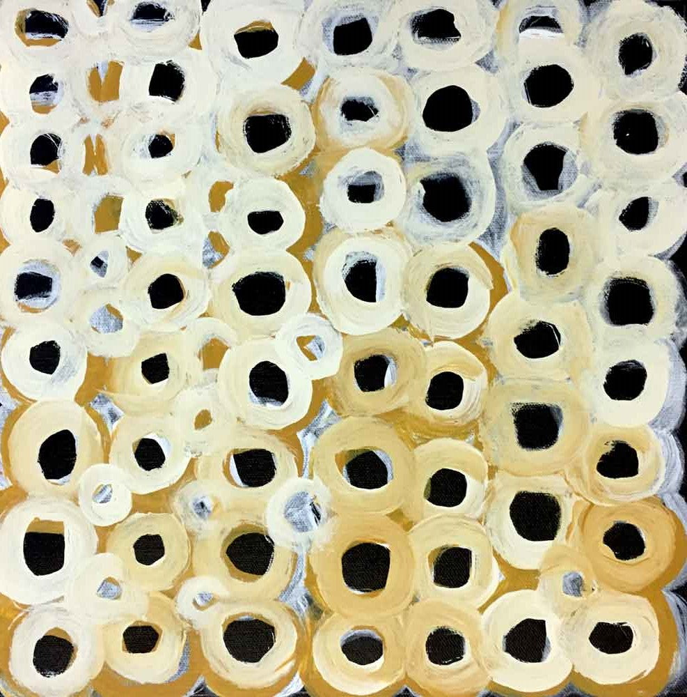 SP0179 Soakage by Lena Pwerle (SOLD), 30cm x 30cm. Aboriginal Painting. #AboriginalArt #UtopiaLane