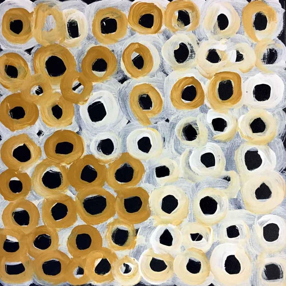 Soakage by Lena Pwerle (SOLD), 30cm x 30cm. Aboriginal Painting. #AboriginalArt #UtopiaLane