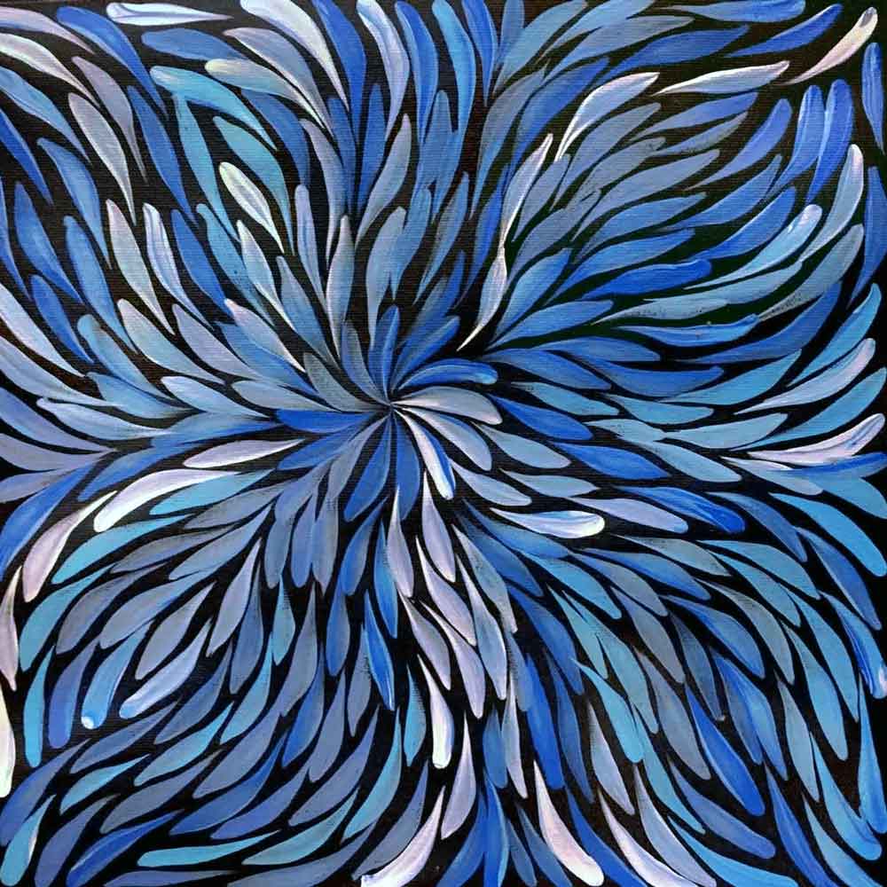 Yam Flower by Janet Golder Kngwarreye by Janet Golder Kngwarreye, 30cm x 30cm. Australian Aboriginal Art.