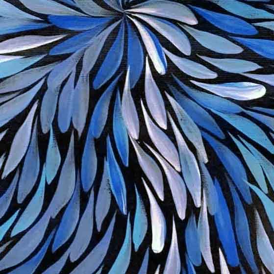 Yam Flower by Janet Golder Kngwarreye by Janet Golder Kngwarreye, 30cm x 30cm. Australian Aboriginal Art.