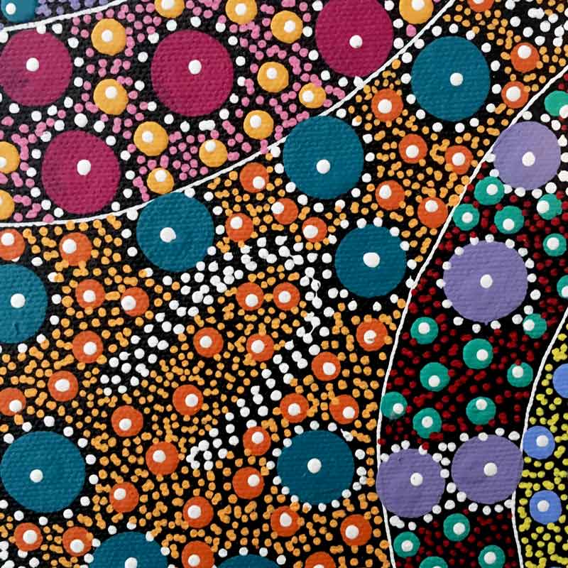 Alpar Seed Story by Maggie Bird, 30cm x 30cm. Aboriginal Painting. #AboriginalArt #UtopiaLane
