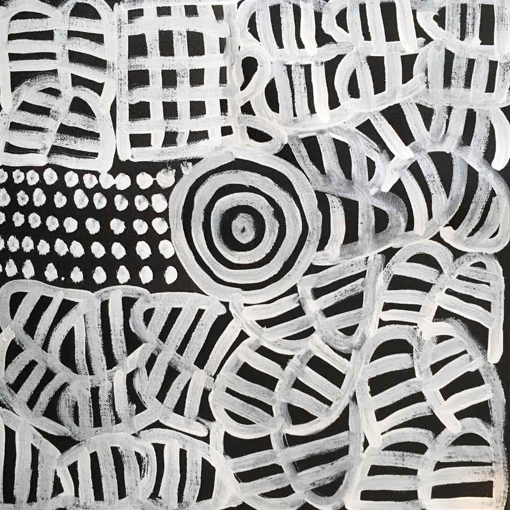 My Mother's Country by Betty Mbitjana, 30cm x 30cm. Aboriginal Painting. #AboriginalArt #UtopiaLane