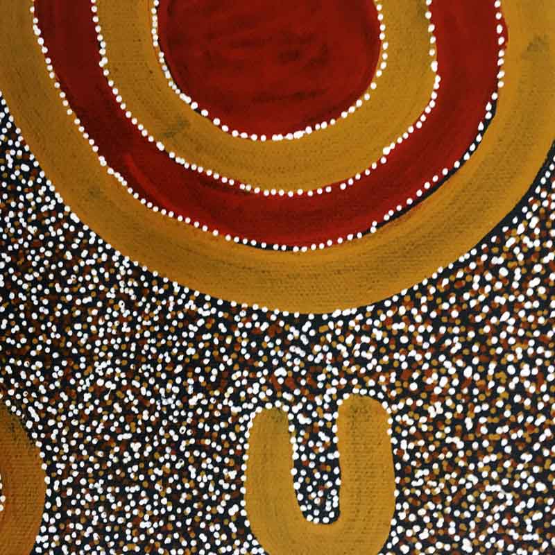 Aremela Rockhole by Gary Bird Mpetyane by Gary Bird Mpetyane, 30cm x 30cm. Australian Aboriginal Art.