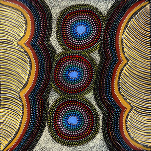 Ntyemeny (Berries) by Thelma Dixon by Thelma Dixon, 30cm x 30cm. Australian Aboriginal Art.