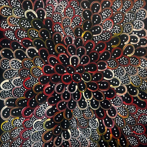 Pencil Yam Seed by Naomi Pwerle by Naomi Pwerle, 30cm x 30cm. Australian Aboriginal Art.