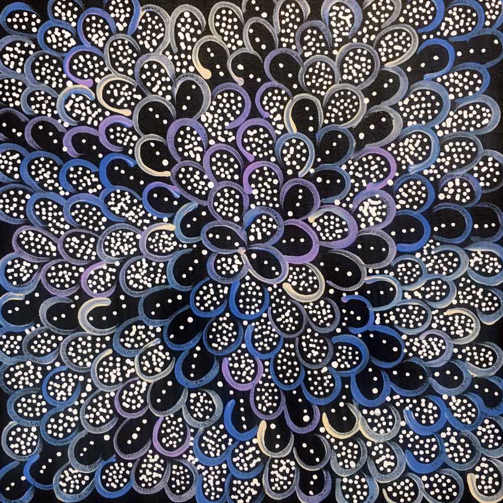 Pencil Yam Seed by Naomi Pwerle by Naomi Pwerle, 30cm x 30cm. Australian Aboriginal Art.
