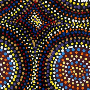 Yerramp (Honey Ant) Dreaming by George Petyarre by George Petyarre, 30cm x 30cm. Australian Aboriginal Art.