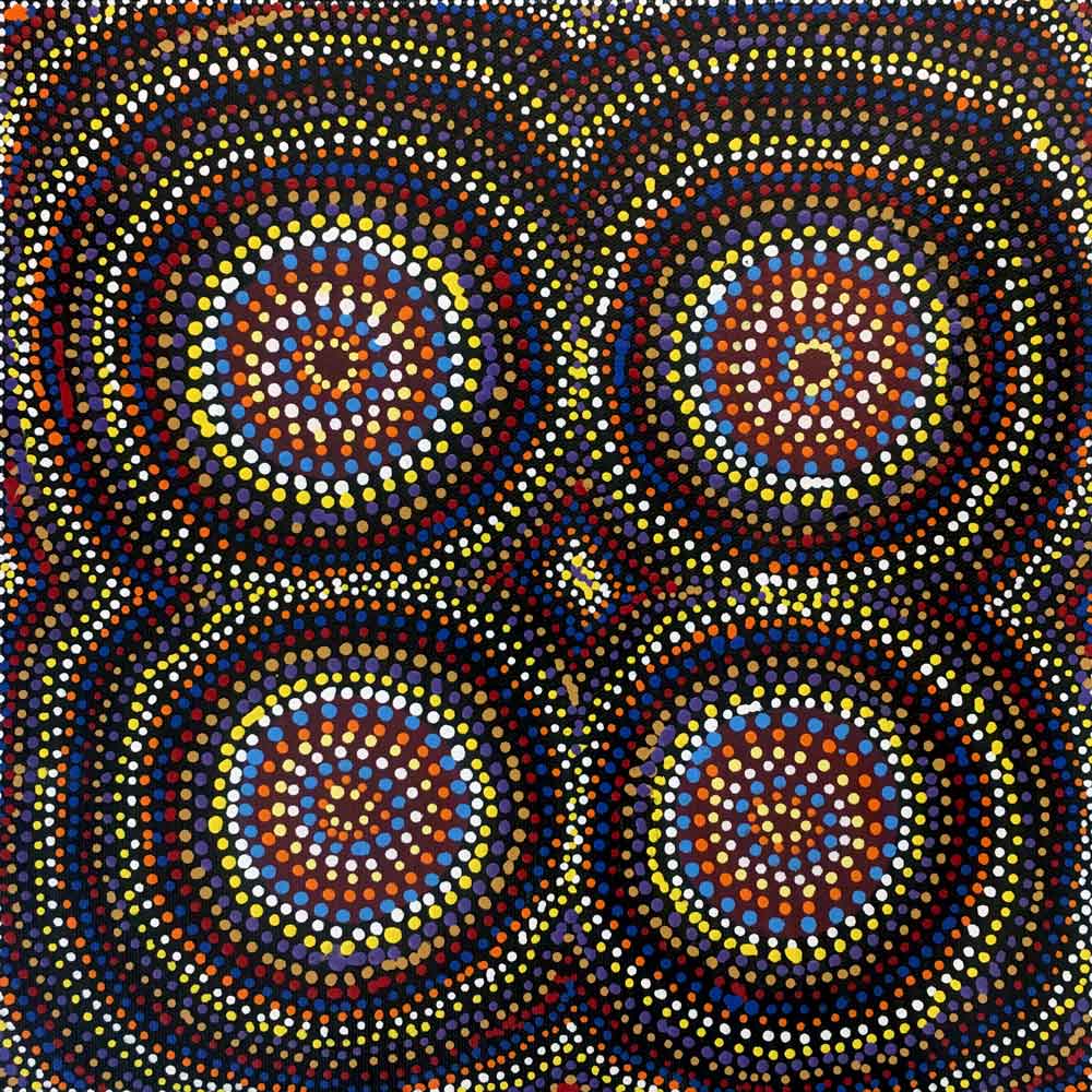 Yerramp (Honey Ant) Dreaming by George Petyarre by George Petyarre, 30cm x 30cm. Australian Aboriginal Art.