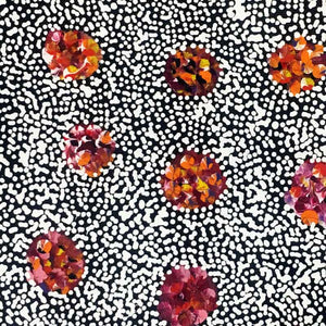 Anaty (Desert Yam) by Jean Mills Pwerle by Jean Mills Pwerle, 30cm x 30cm. Australian Aboriginal Art.