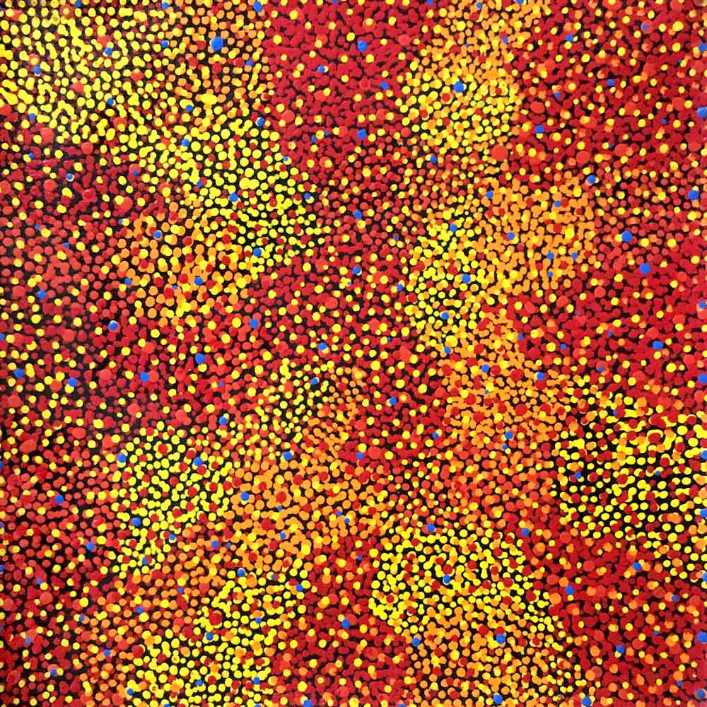 Bush Plum Dreaming by Josie Petrick Kemarre by Josie (Josepha) Petrick, 30cm x 30cm. Australian Aboriginal Art.