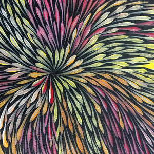 Wild Flowers by Sacha Long Petyarre by Sacha Long Petyarre, 30cm x 30cm. Australian Aboriginal Art.