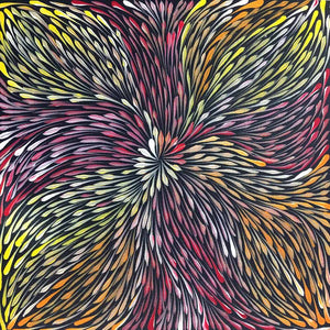 Wild Flowers by Sacha Long Petyarre by Sacha Long Petyarre, 30cm x 30cm. Australian Aboriginal Art.