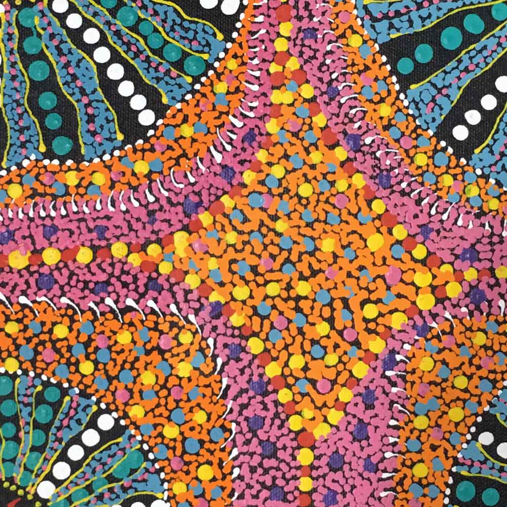 Ntyemeny (Berries) by Maureen Dixon by Maureen Dixon, 30cm x 30cm. Australian Aboriginal Art.