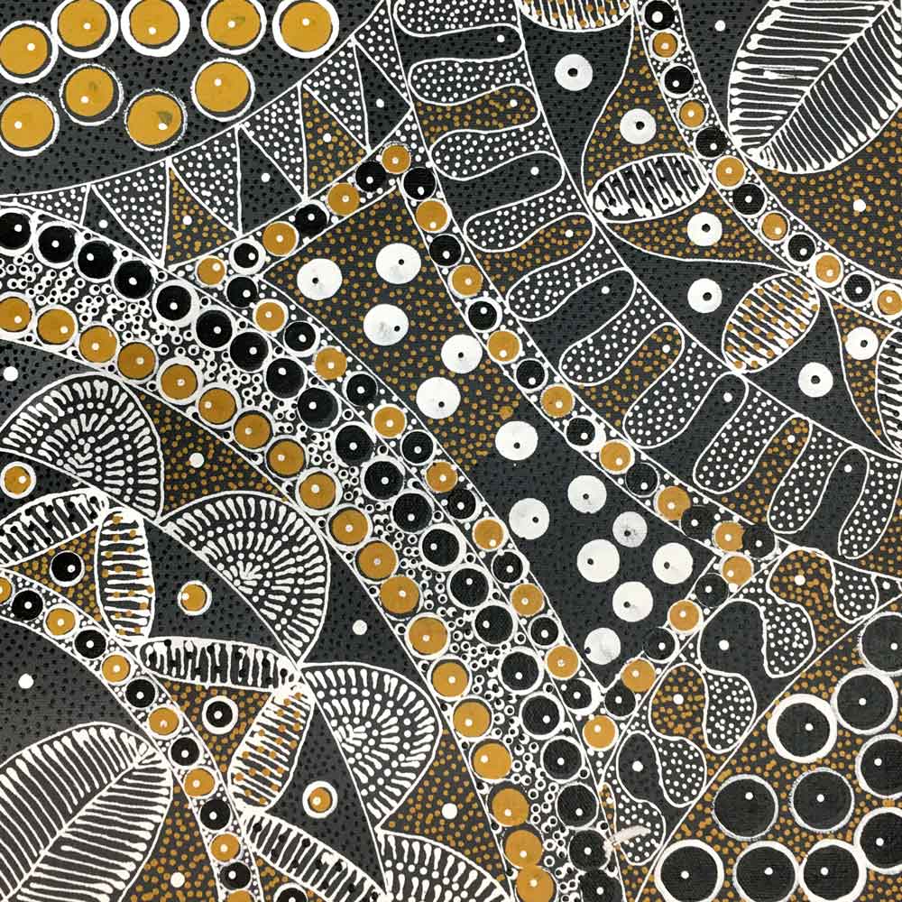 Awelye for Alpar Seed, Bush Plum & Mulga Seed by Alvira Bird (SOLD)-by-Alvira Bird Mpetyane-30cm x 30cm-at-Utopia-Lane-Gallery #AboriginalArt #Alvira Bird Mpetyane