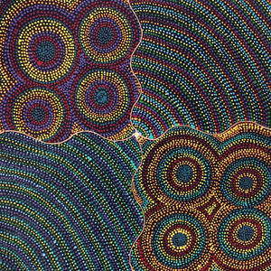 Ntyemeny (Berries) by Maureen Dixon by Maureen Dixon, 30cm x 30cm. Australian Aboriginal Art.