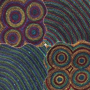 Ntyemeny (Berries) by Maureen Dixon by Maureen Dixon, 30cm x 30cm. Australian Aboriginal Art.