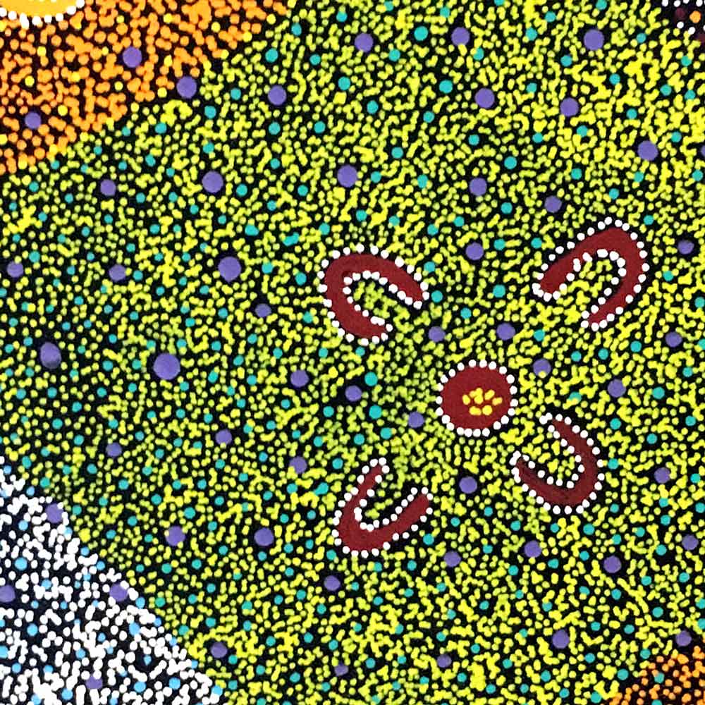 Ntyemeny (Berries) by Maureen Dixon by Maureen Dixon, 30cm x 30cm. Australian Aboriginal Art.