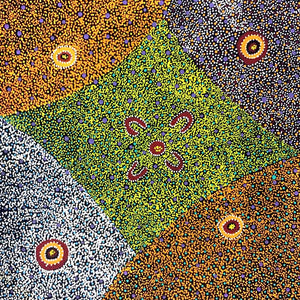 Ntyemeny (Berries) by Maureen Dixon by Maureen Dixon, 30cm x 30cm. Australian Aboriginal Art.