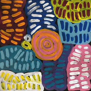 My Mother's Country by Betty Mbitjana (SOLD)-by-Betty Mbitjana-30cm x 30cm-at-Utopia-Lane-Gallery #AboriginalArt #Betty Mbitjana