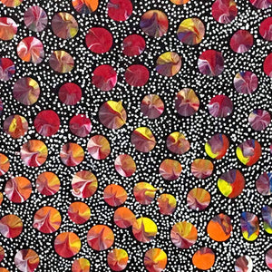 Pencil Yam Seed by Eileen Bird by Eileen Bird Nungarai, 30cm x 30cm. Australian Aboriginal Art.