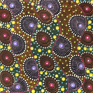 Alpar Seed Story by Karen Bird Ngale by Karen Bird Ngale, 30cm x 30cm. Australian Aboriginal Art.