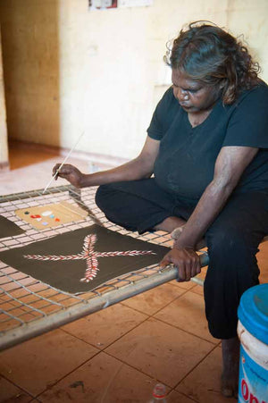 Bush Medicine by Isobel Okai by Isobel Okai, 30cm x 30cm. Australian Aboriginal Art.