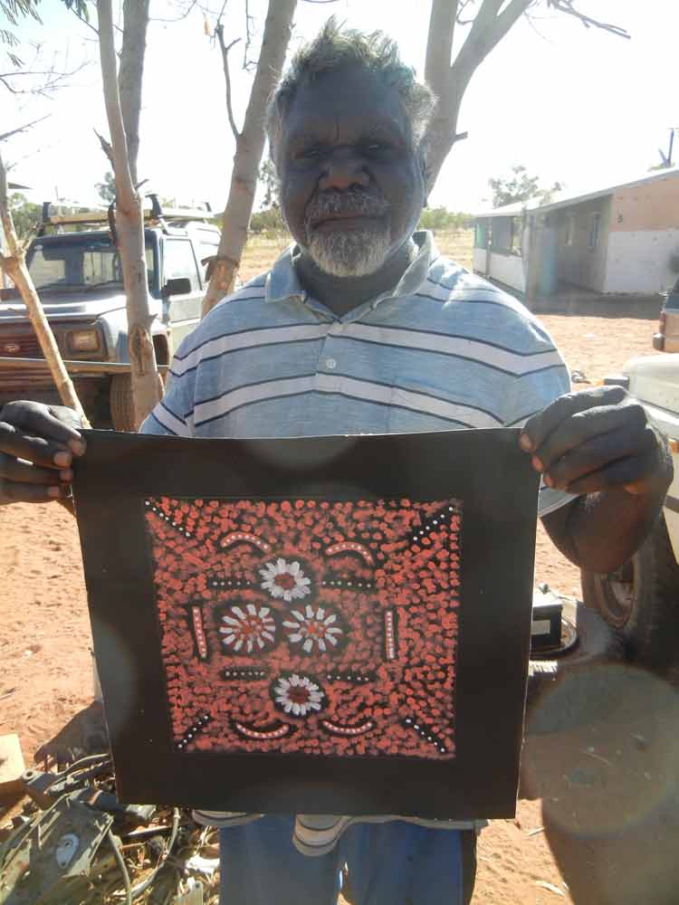 Men's Story by Andy Mpetyane by Andy Mpetyane, 30cm x 30cm. Australian Aboriginal Art.