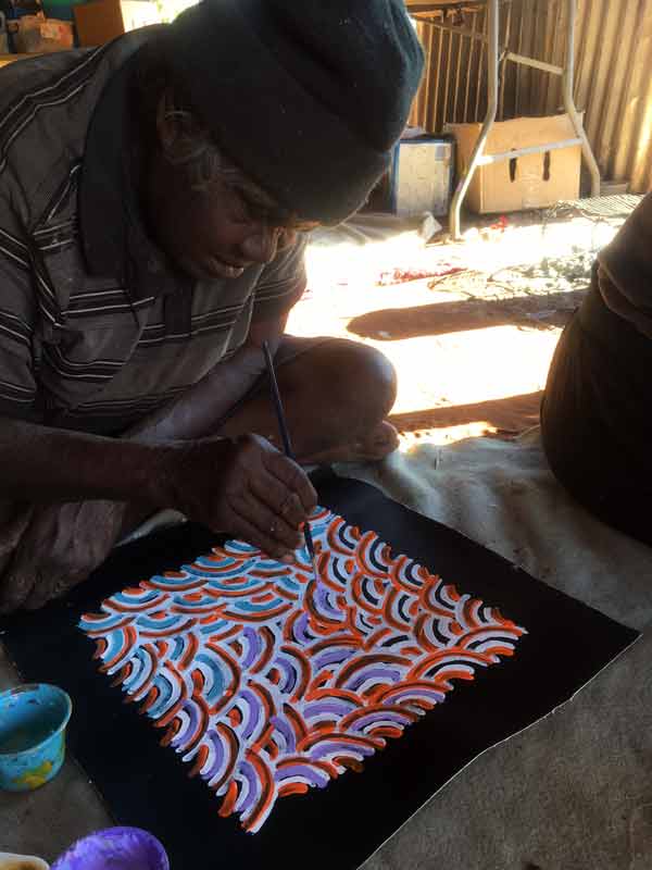 Body Paint by Nora Petyarre by Nora Petyarre, 30cm x 30cm. Australian Aboriginal Art.