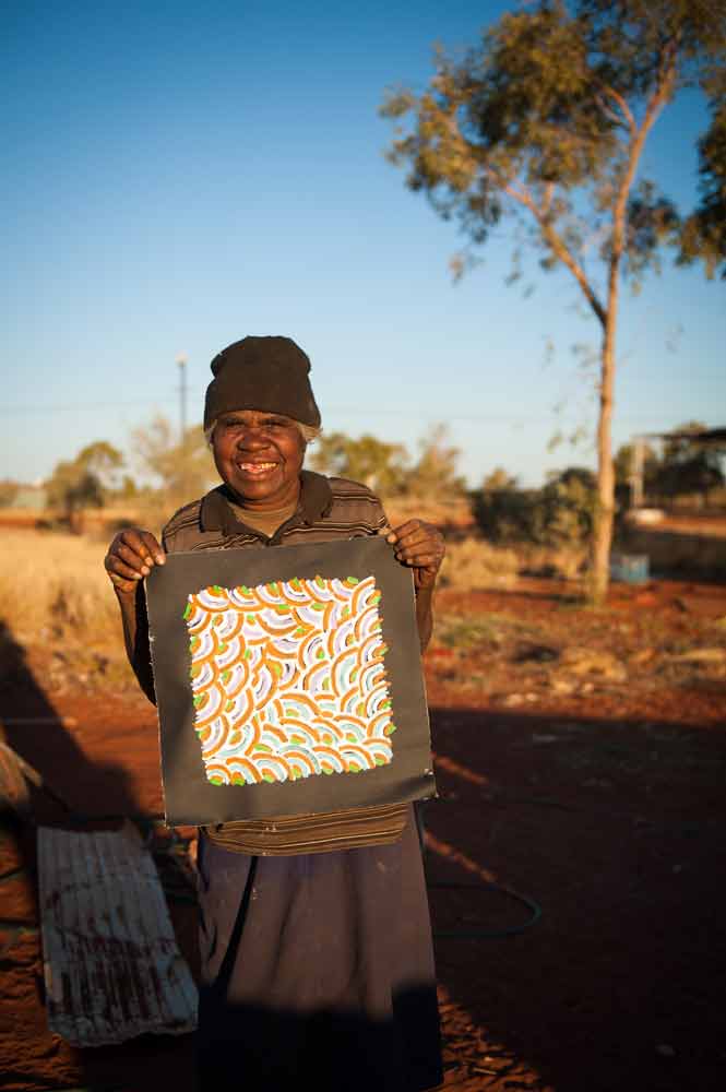 Body Paint by Nora Petyarre by Nora Petyarre, 30cm x 30cm. Australian Aboriginal Art.