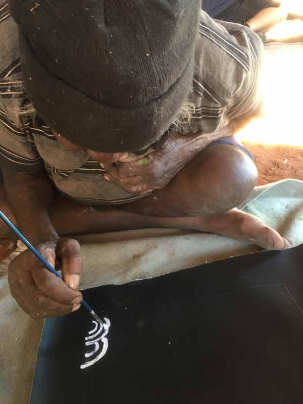 Body Paint by Nora Petyarre by Nora Petyarre, 30cm x 30cm. Australian Aboriginal Art.