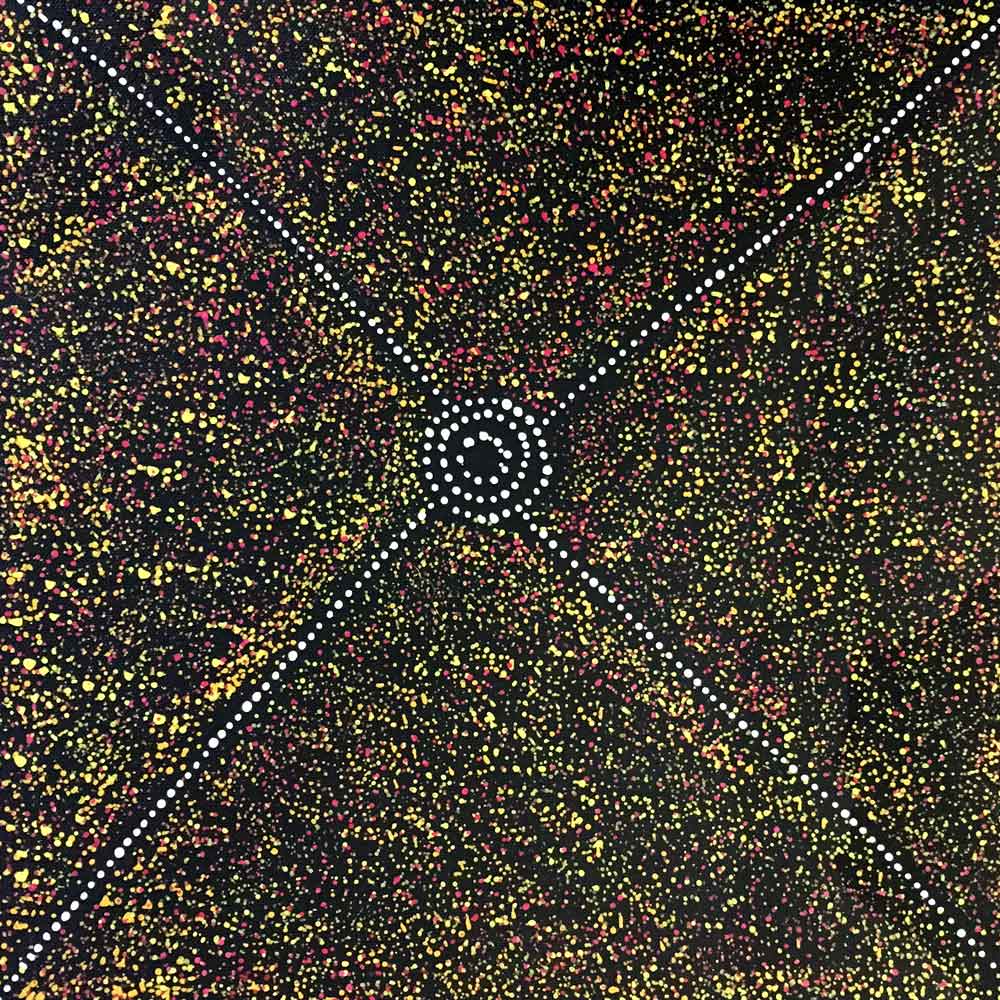 Carol Kunoth Kngwarreye by Carol Kunoth Kngwarreye, 30cm x 30cm. Australian Aboriginal Art.