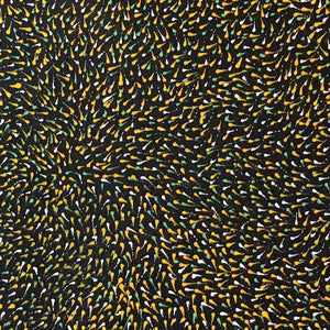 Pencil Yam Flower by Elizabeth Loy by Elizabeth Loy Kngwarreye, 30cm x 30cm. Australian Aboriginal Art.