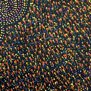 Pencil Yam Flower by Elizabeth Loy by Elizabeth Loy Kngwarreye, 30cm x 30cm. Australian Aboriginal Art.