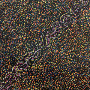 Pencil Yam Flower by Elizabeth Loy by Elizabeth Loy Kngwarreye, 30cm x 30cm. Australian Aboriginal Art.