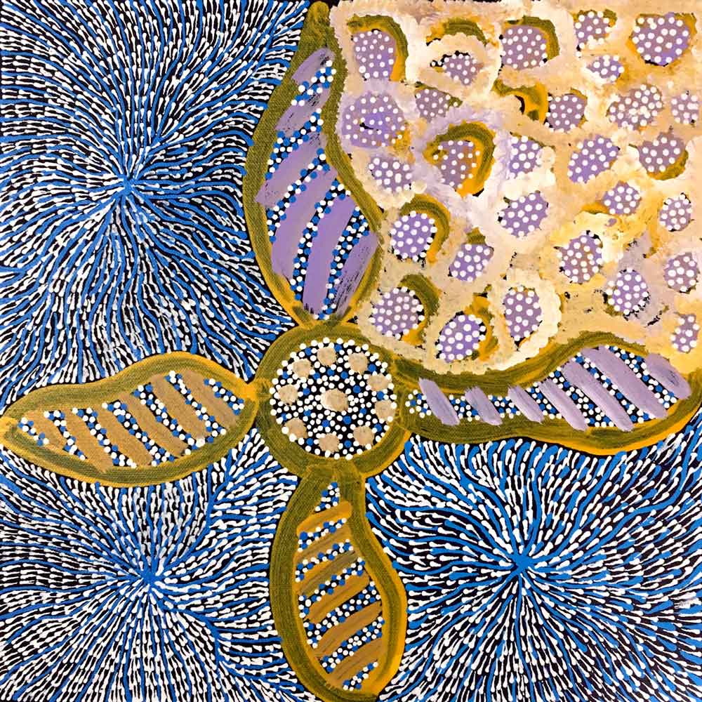 Alhepalh by Janice Clarke Kngwarreye by Janice Clarke Kngwarreye, 30cm x 30cm. Australian Aboriginal Art.